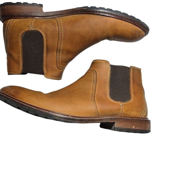 Johnston & Murphy Men\'s Chelsea Leather Boot Brown Color Size 11M main image 3